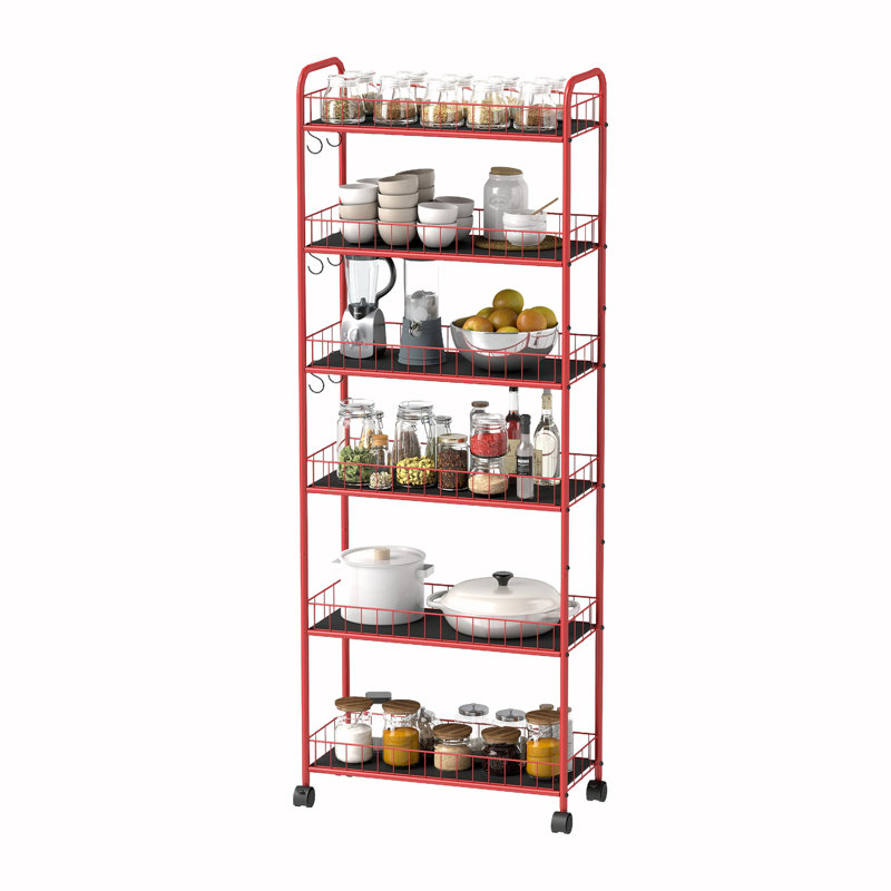 Chariot de cuisine avec plateau en métal Rhyleigh, Rouge