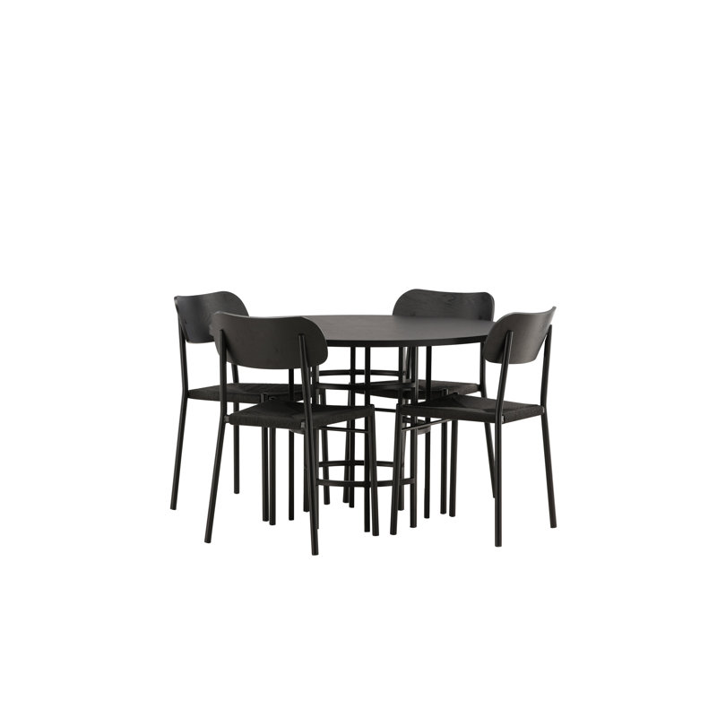 Mordenhill 4 - Person Dining Set, Black