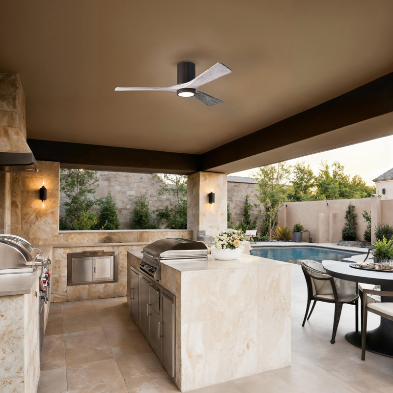 Irene LED Ceiling Fan, Textured Bronze, Barn Wood Tone, 52"
