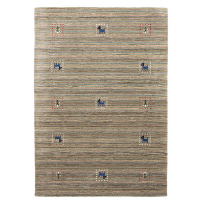 Kashkuli Gabbeh Grey Rug 3'11" x 5'8"