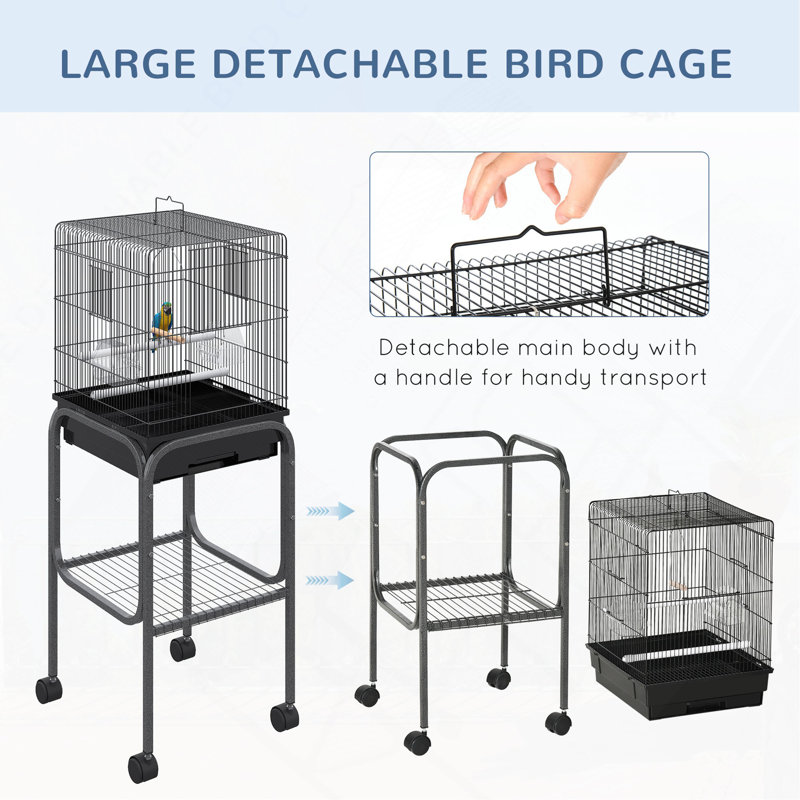 Cage à oiseaux intérieure en métal, cage à perroquet, volière à oiseaux