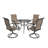 5-Piece Steel Patio Swivel Chair Dining Set(Limited Time Free Umbrella)