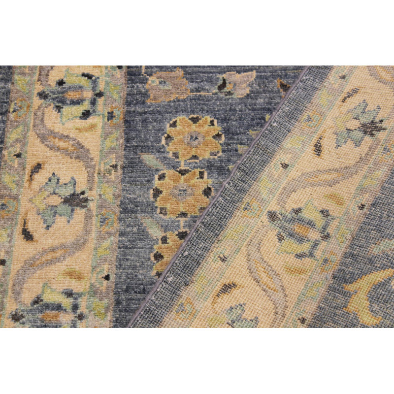 Tapis de couloir gris / beige en laine noué à la main 2 pi 10 po x 11 pi 10 po Grigori