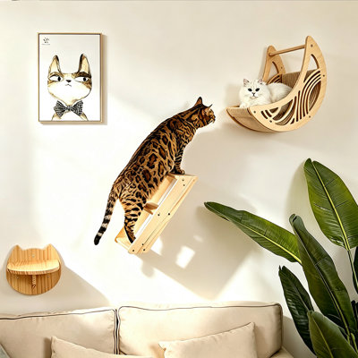 Ensemble de 3 hamacs et tablettes pour chat Gerlinda