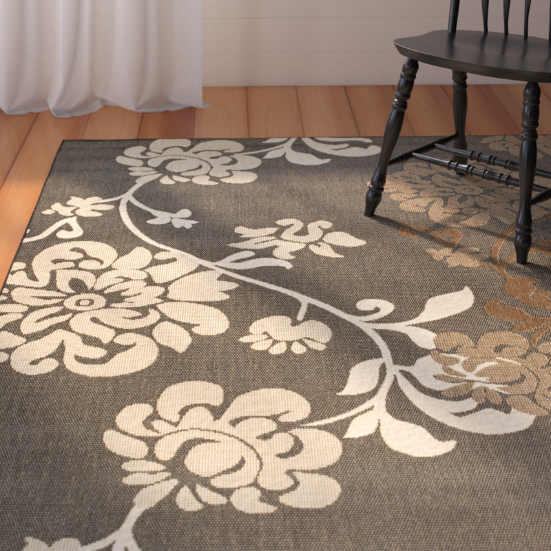 Herefordshire Performance Floral Indoor/Outdoor Area Rug, Rectangle 2'7" x 5'