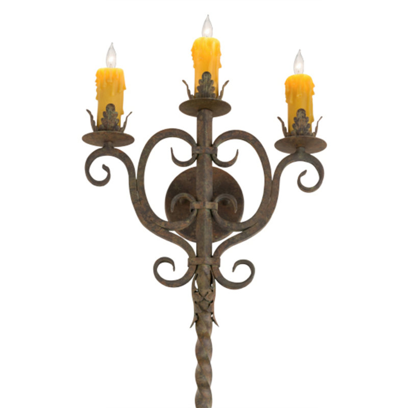 Palmira 3 - Light Candle Wall Light, Organic Rust