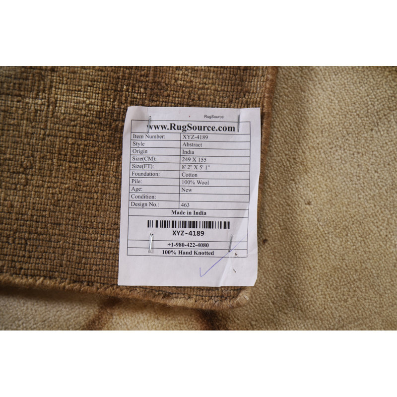Tapis unique en laine noué à la main nouvel âge rectangulaire 5 pi 1 po x 8 pi 2 po