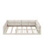 Lit plateforme double tapissier en bois avec garde-corps et coussin-1183061158