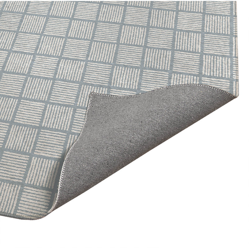 Tapis de cuisine léger antidérapant Tally Blocks, Rectangle 4pi x 6 pi, Bleu ardoise