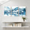 «Landscape & Nature Watercolor Village Reflection Landscape», ensemble de 3 impressions sur toile