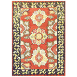 Vintage Besserabian Moldova Coral 1950s Rug