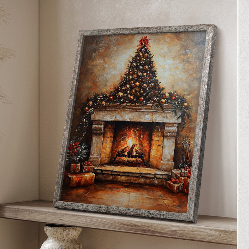«Christmas Holiday Art Dxxxii», reproduction d'art encadrée - bois massif, H 30 po x l 24 po