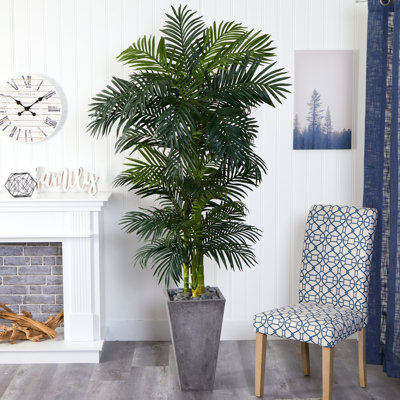 Golden Cane Artificial Palm Tree in Cement Planter