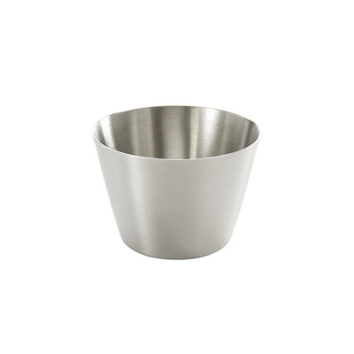 Tasses à sauce rondes en acier inoxydable satiné