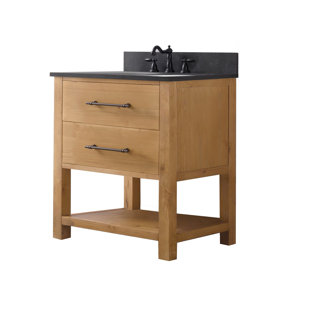 18 Nadiya Wall-Mounted Bathroom Vanity with Vessel Sink Signature Hardware Faucet Mount: No Drillings, Finish: Chestnut Brown