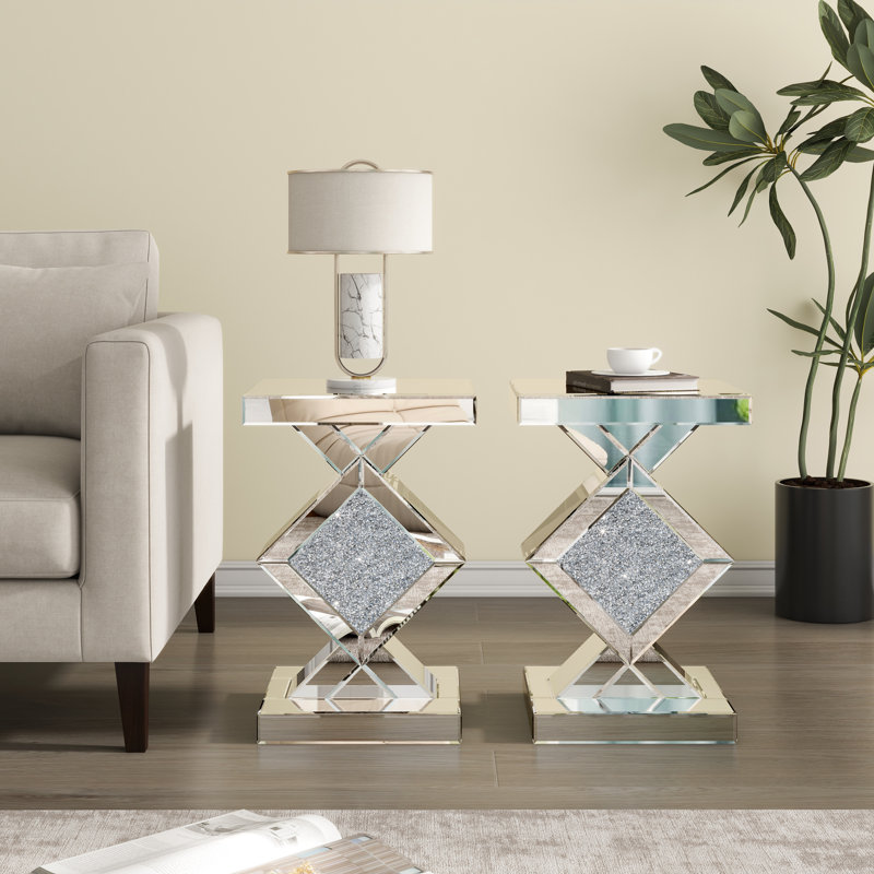 Ensemble de 2 tables de bout en verre Amla