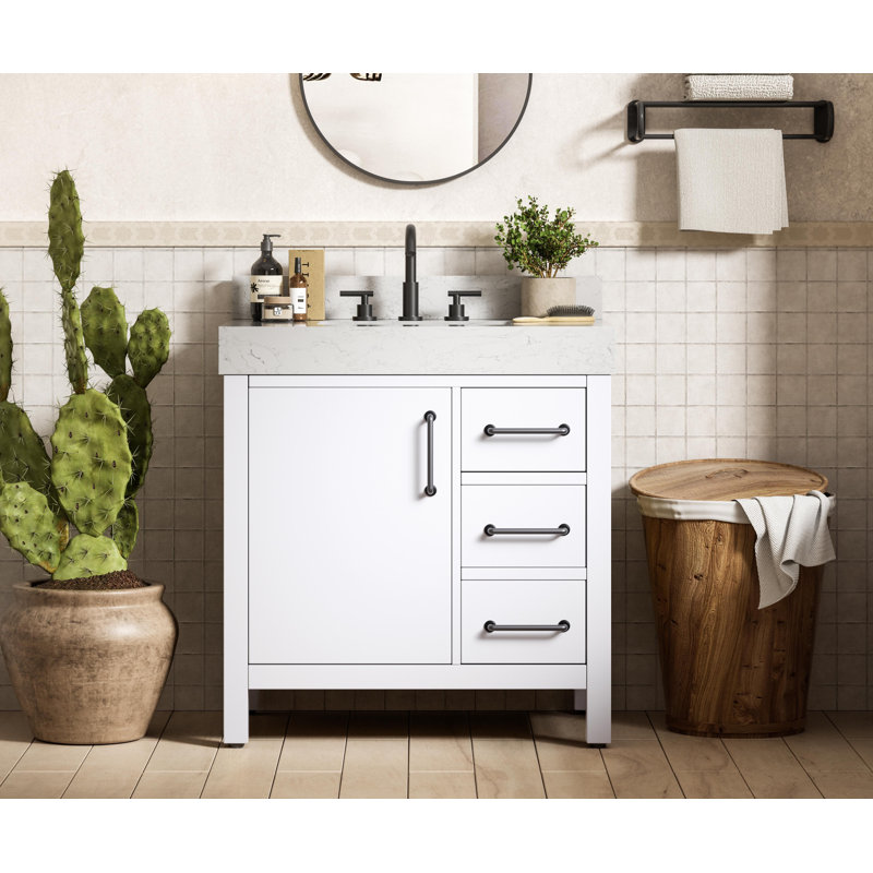 Meuble-lavabo simple 32 po_Traditional_VF60632-BS, Blanc