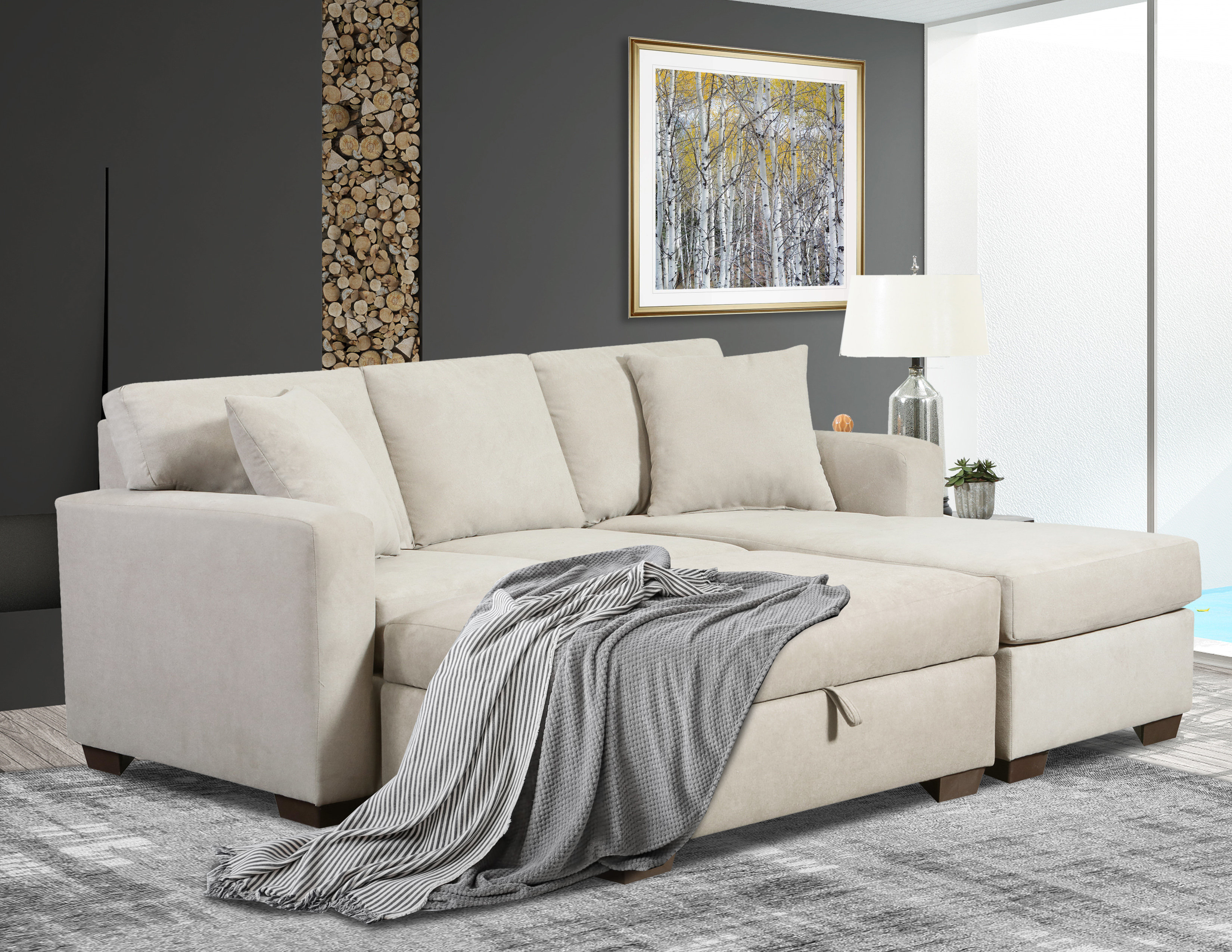 Latitude Run® Traeshaun 2 Piece Sofa Sectional with Reversible Chaise ...