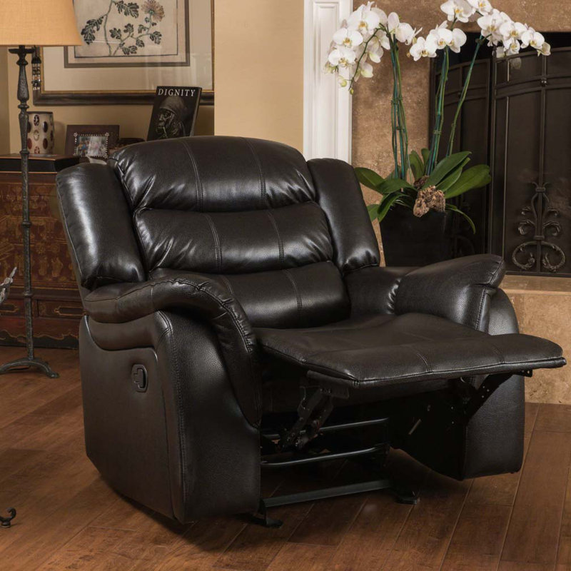 Fauteuil inclinable Texian, Similicuir noir