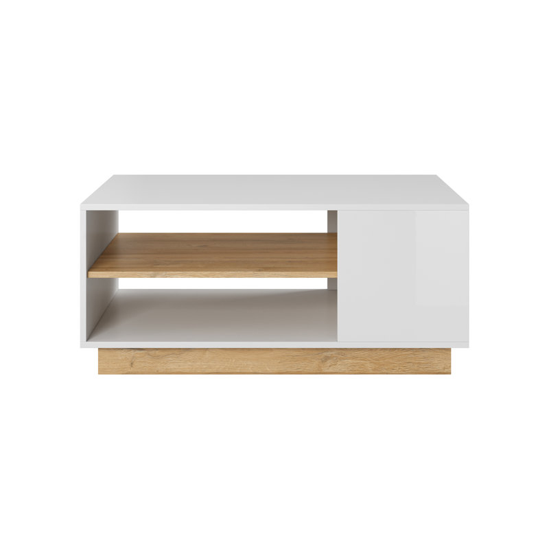 Janai Pedestal Coffee Table, White Gloss