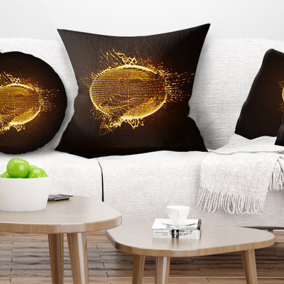 Particules brillantes jaunes - coussin imprimé abstrait