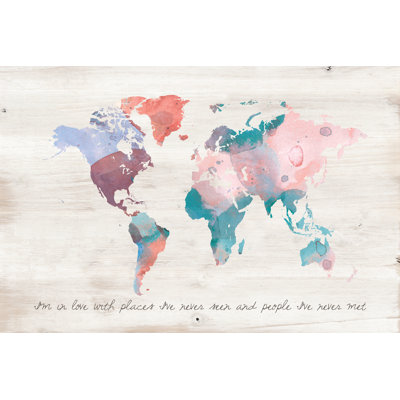 Pattern Map Wood 9 1 Piece Wrapped Canvas Wall Art