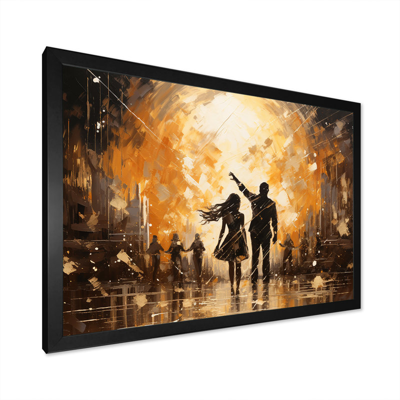 Disco Dazzle Dancer Complicity sur toile, Cadre simple noir, L 44 po x H 34 po