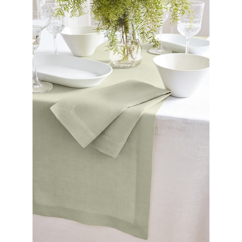Sonoma - 100% Pure Linen Table Runner (Pre-Washed), 72" x 14", Sage