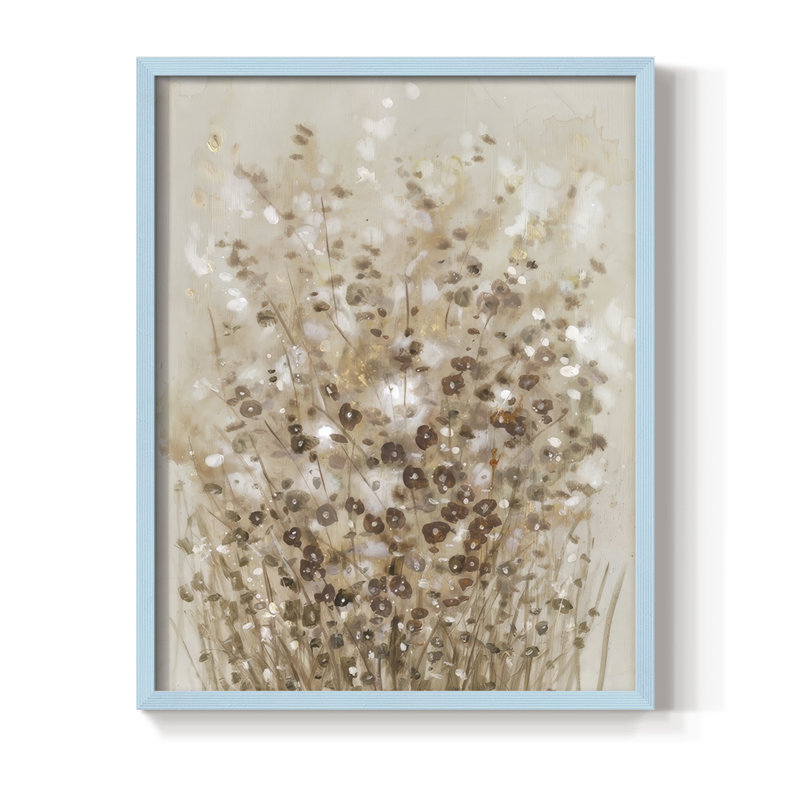 Flourishing II Framed Print - Solid Wood, H 30 po x l 24 po, Blue