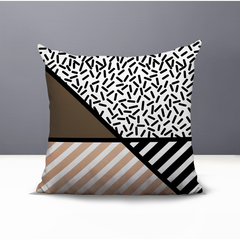Coussin décoratif intérieur / extérieur Shapira, Carré 16 po, Beige