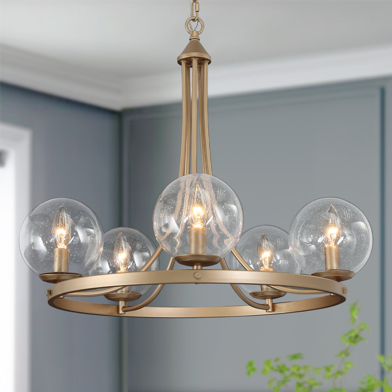 Lustre moderne à 5 lumières avec anneaux Lougene