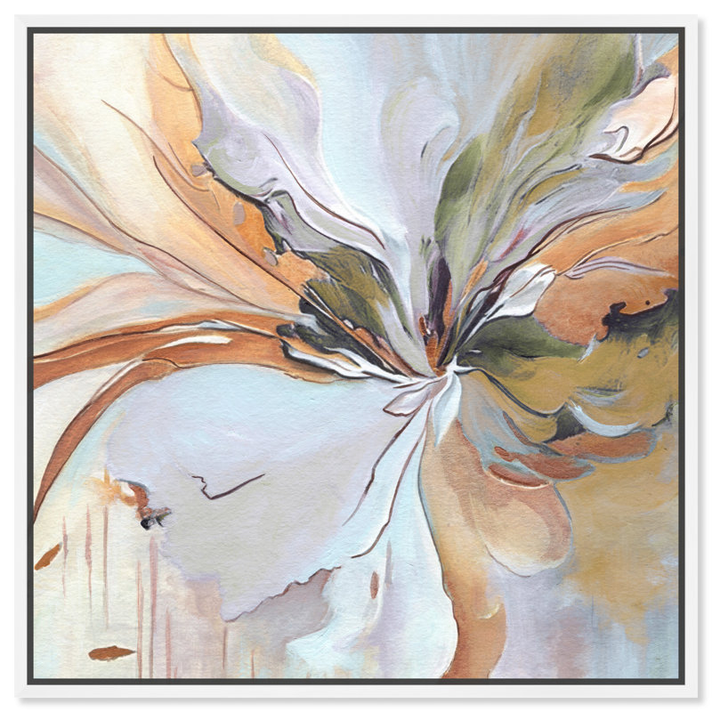 Earthy Abstracts "Golden Aesthetic" par Art Remedy sur toile, Cadre blanc, H 41 po x l 41 po