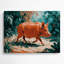 Faune, rivière rouge, cochon bleu, art mural en métal-820289824