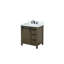 Meuble-lavabo brun rustique 30 po X P 22 po D, ensemble de comptoir et robinet en quartz blanc-117980153