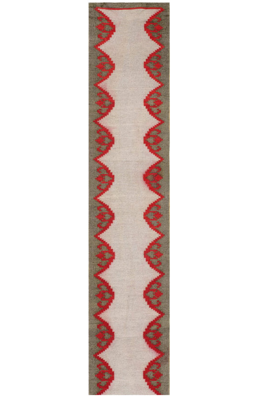 Antique Bessarabian Flat Woven Hallway Runner Rug