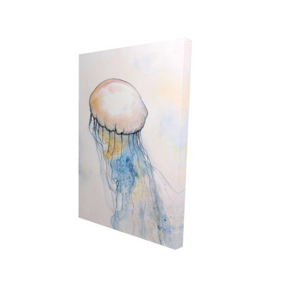 Aquarelle, méduse, toile, animaux de mer, décoration intérieure