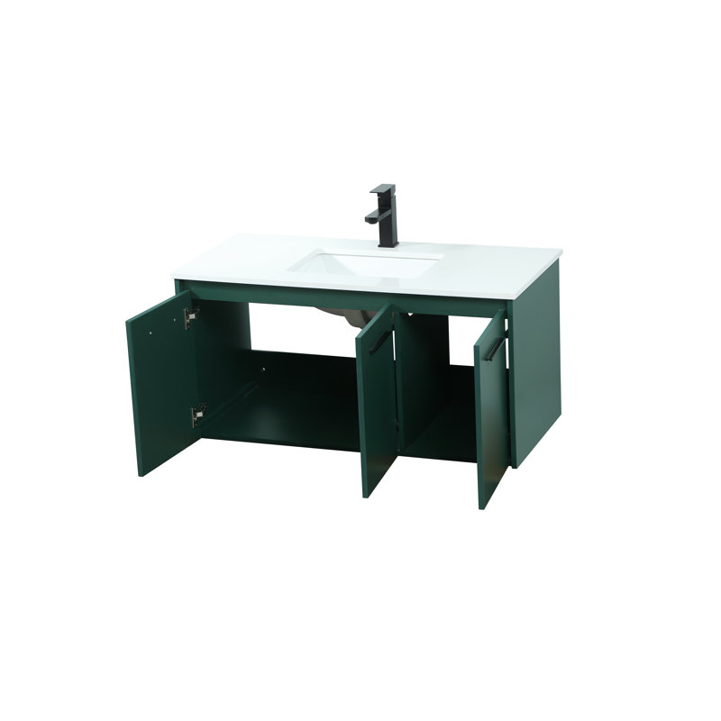 Ensemble de meuble-lavabo mural simple 40 po Goodfellow, Vert