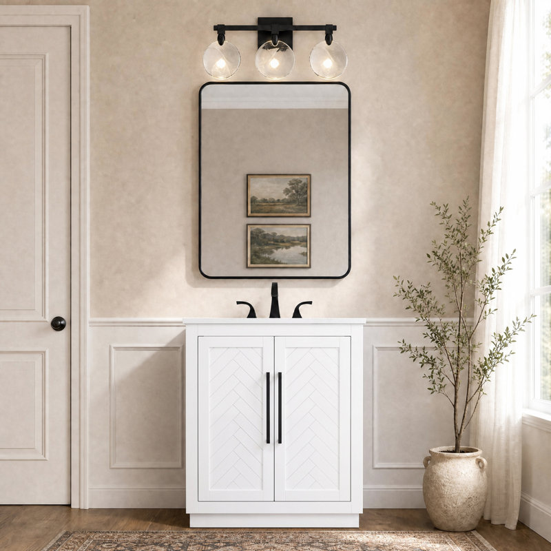 Meuble-lavabo simple 30 po, Blanc