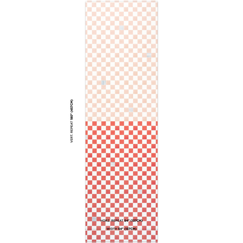 Papier peint Schumacher X Backdrop Gambit, Rose terreux / rouge