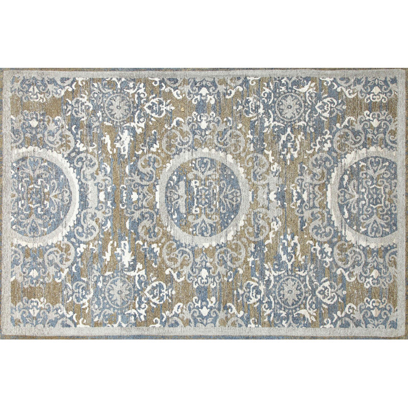 Tapis beige Canchola Sunburst, Rectangle 7 pi 3 po x 9 pi 3 po