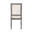 Ensemble de 2 chaises de salle à manger rembourrées en lin, crème et gris patiné