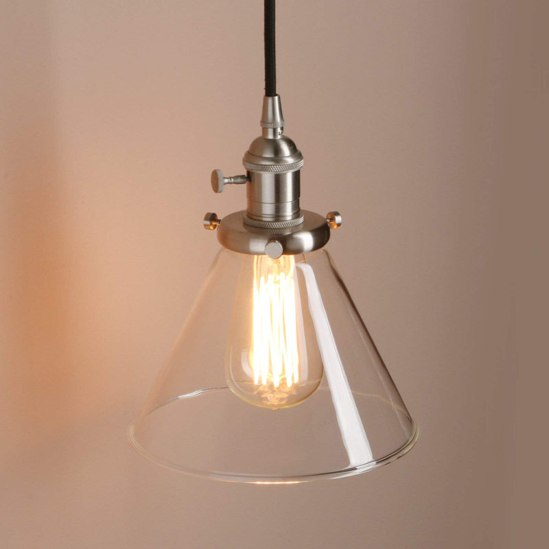 3 - Light Clear Kitchen Island Pendant, Brushed