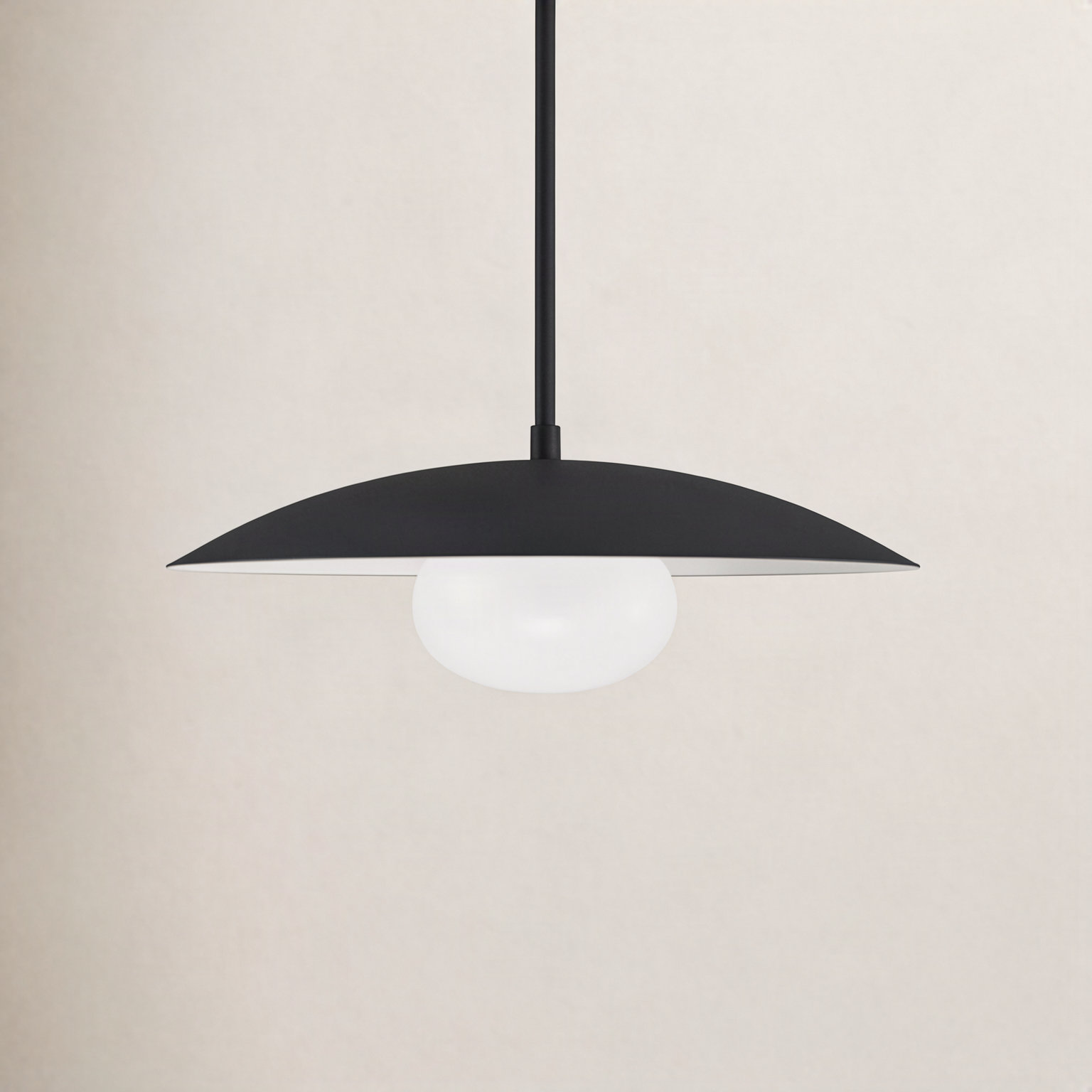Del Single Light Metal Dimmable Pendant, Black