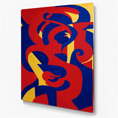 Art figuratif abstrait en métal rouge 25