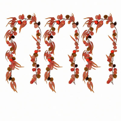 Paquet de 3 guirlandes de feuilles d'automne, 5,9 pieds de vignes artificielles d'automne, guirlande d'automne, feuilles d'érable, décor de l'Action de grâce pour la maison, mariage, foyer, Noël