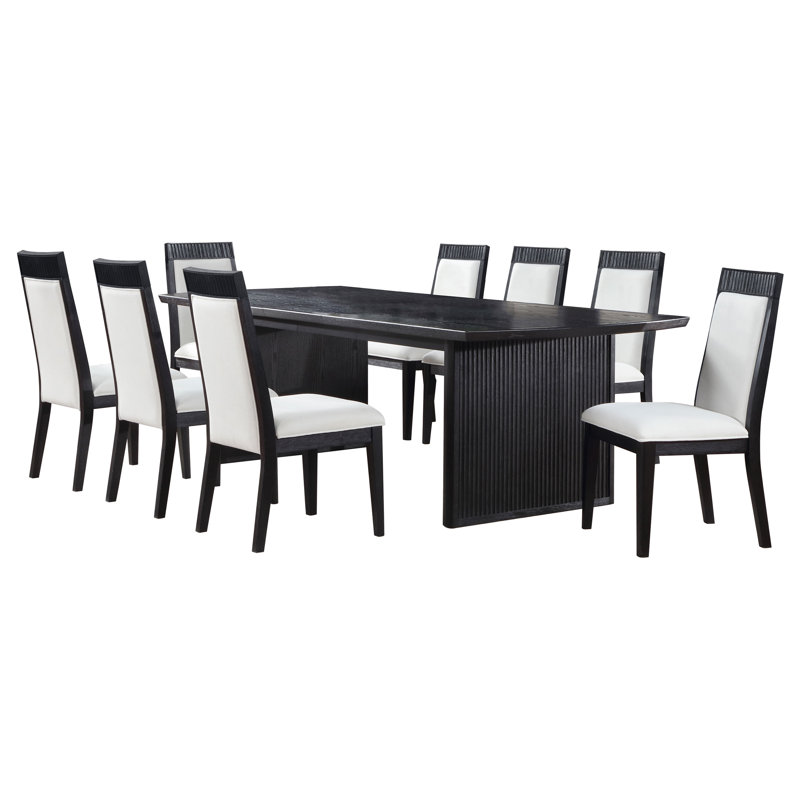 Akramas 9-piece Extension Dining Table Set, 9 Pieces: Table, 8 Chairs