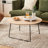 Modern Coffee Table - Minimalist Oak Veneer Top with Carbon Steel Legs, Small Space Living Room & Apartment Essential, Internet Famous Home Decor-915340765