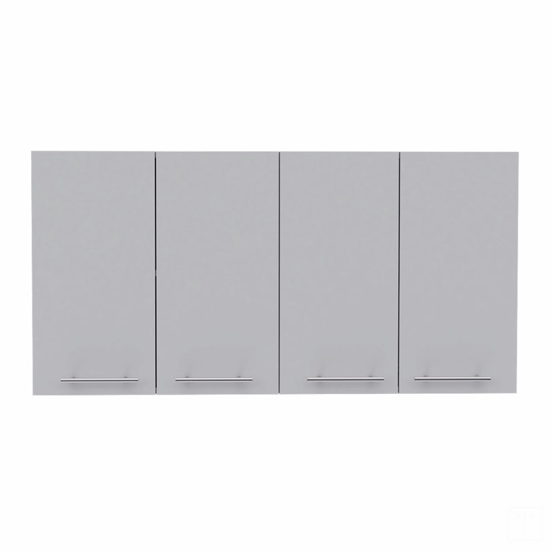 Wall Cabinet , Four Doors, Two Cabinets, Two Shelves, White