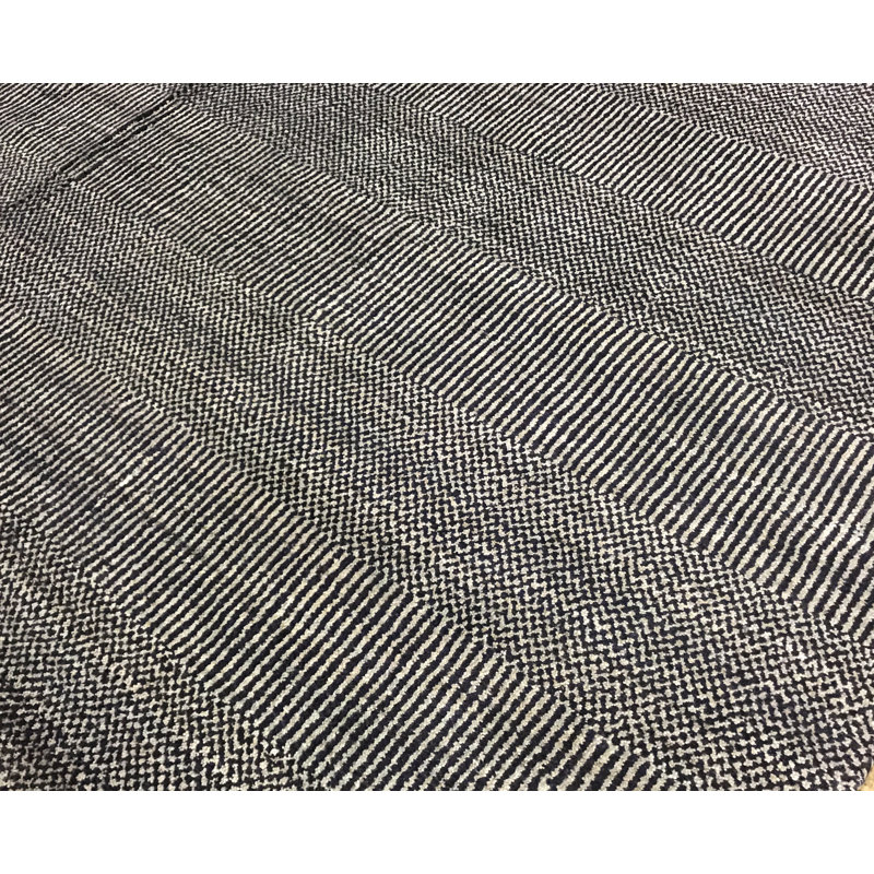 Tapis gris noué à la main de haute qualité