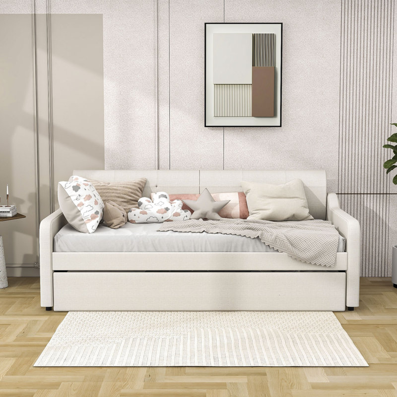 Kemel Upholstered Daybed, Beige